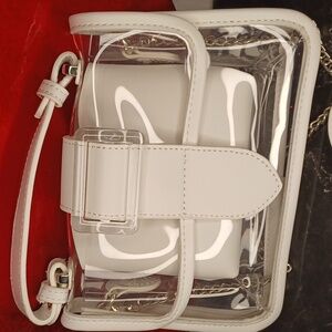 P9- Transparent White Crossbody Bag.   NWOT